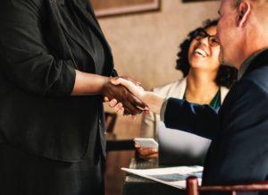 Branding - business partners shaking hands