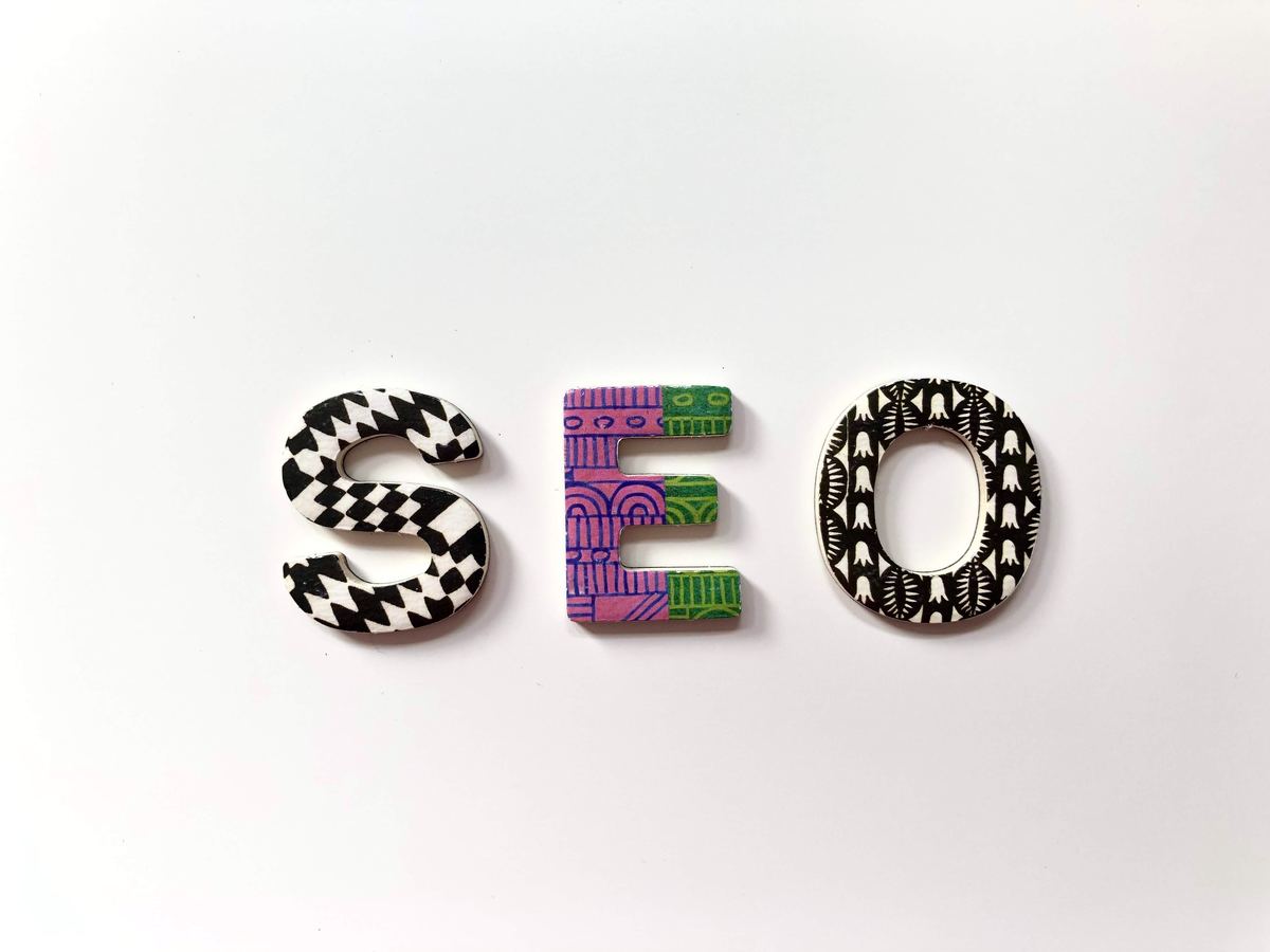 SEO - boldly decorated letters spelling SEO