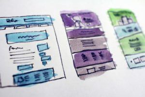 seo research - hand drawn website template sketches